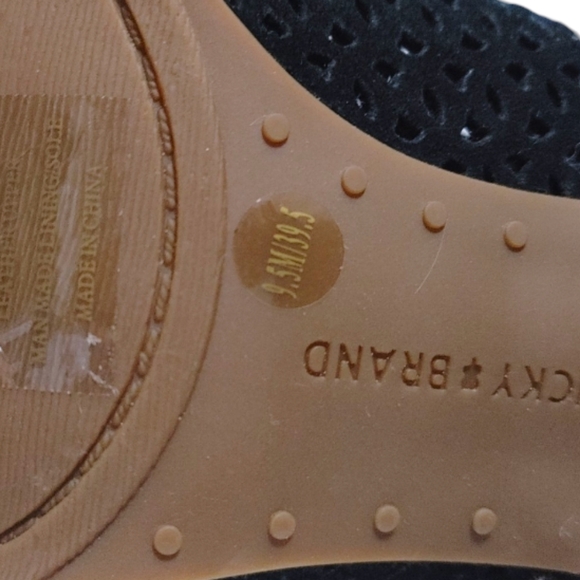 Lucky Brand Black Suede Leather Peep Toe High Heel Bootie Women's Size 9.5 - Picture 6 of 9